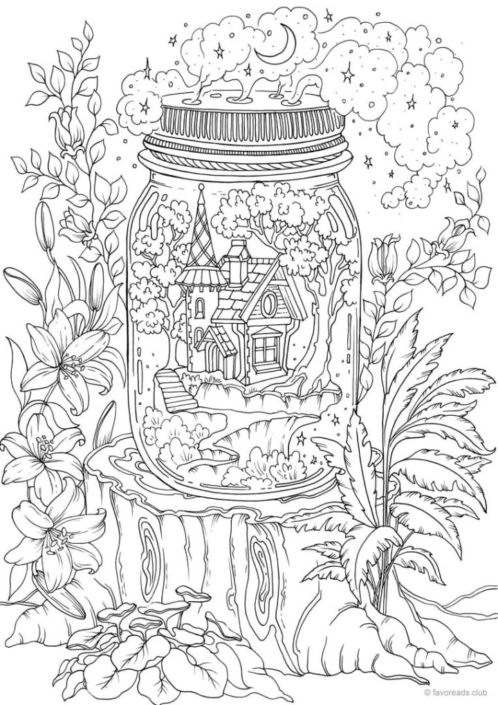 55+ Adult Coloring Pages Finished to Perfection - #7 is Stunning 5