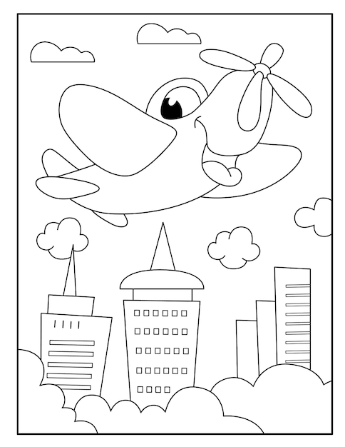 Air Plane Coloring Pages Free Printable 74
