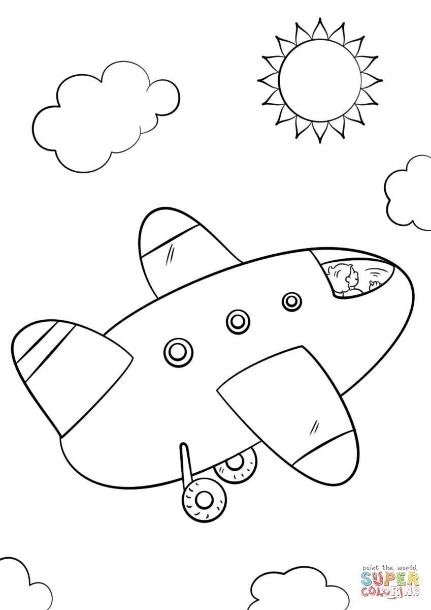 Air Plane Coloring Pages Free Printable 80