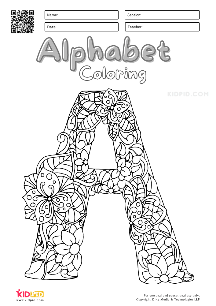 Alphabet Coloring Pages for Toddlers 22