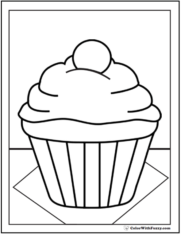 Cupcake Coloring Pages Free Printable 31