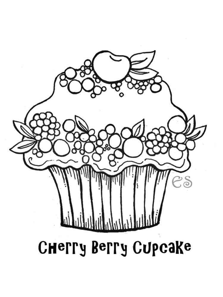 Cupcake Coloring Pages Free Printable 35