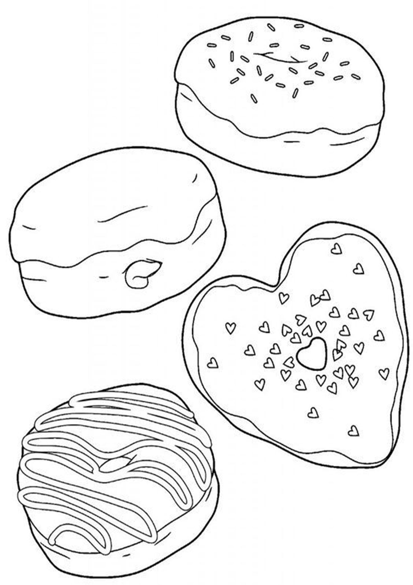 Donut Coloring Pages Free Printable 100