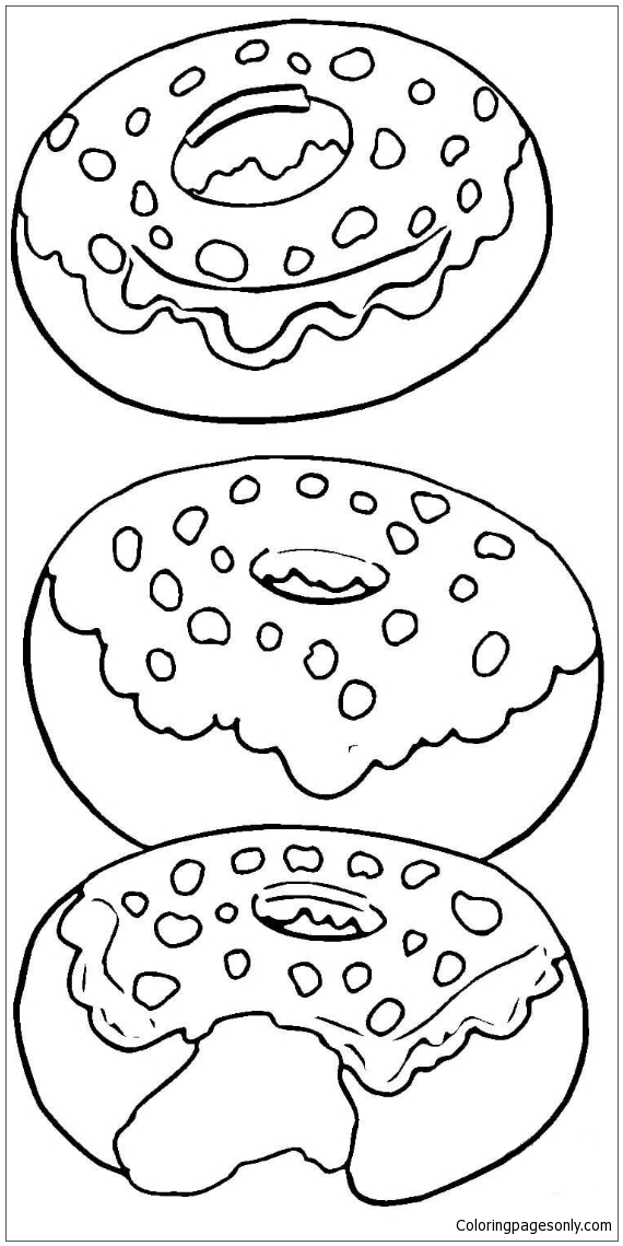 Donut Coloring Pages Free Printable 12