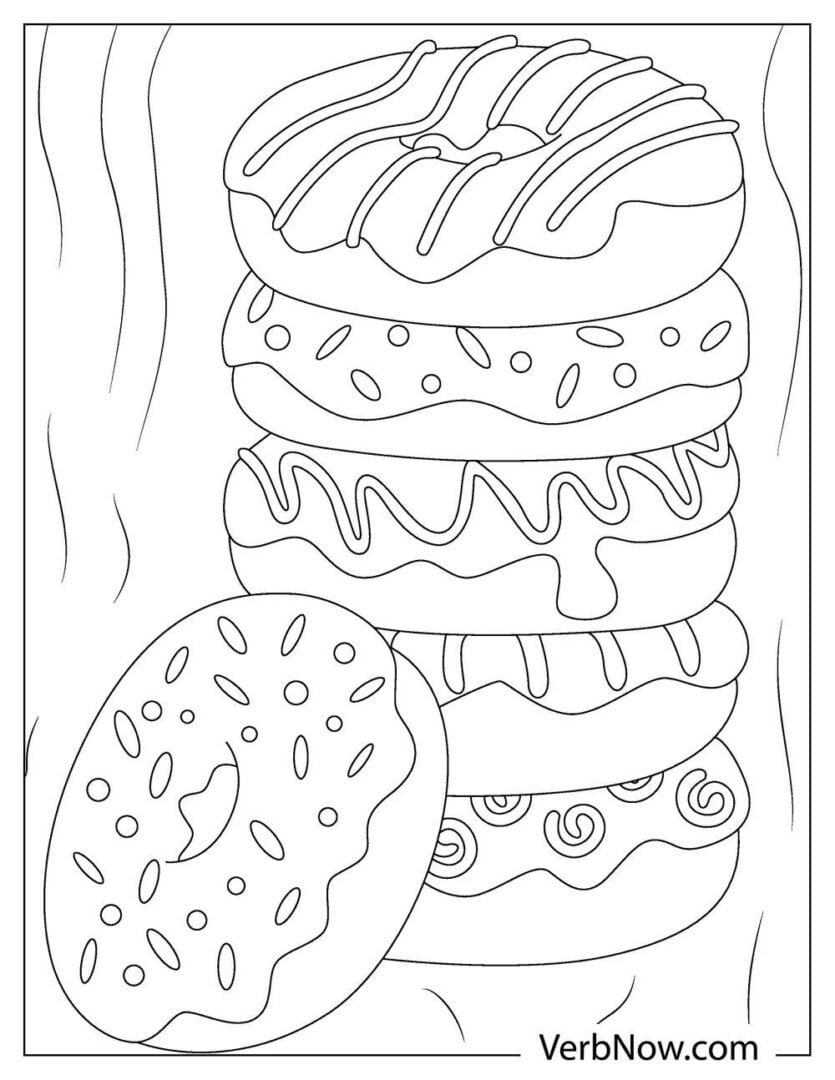 Donut Coloring Pages Free Printable 17