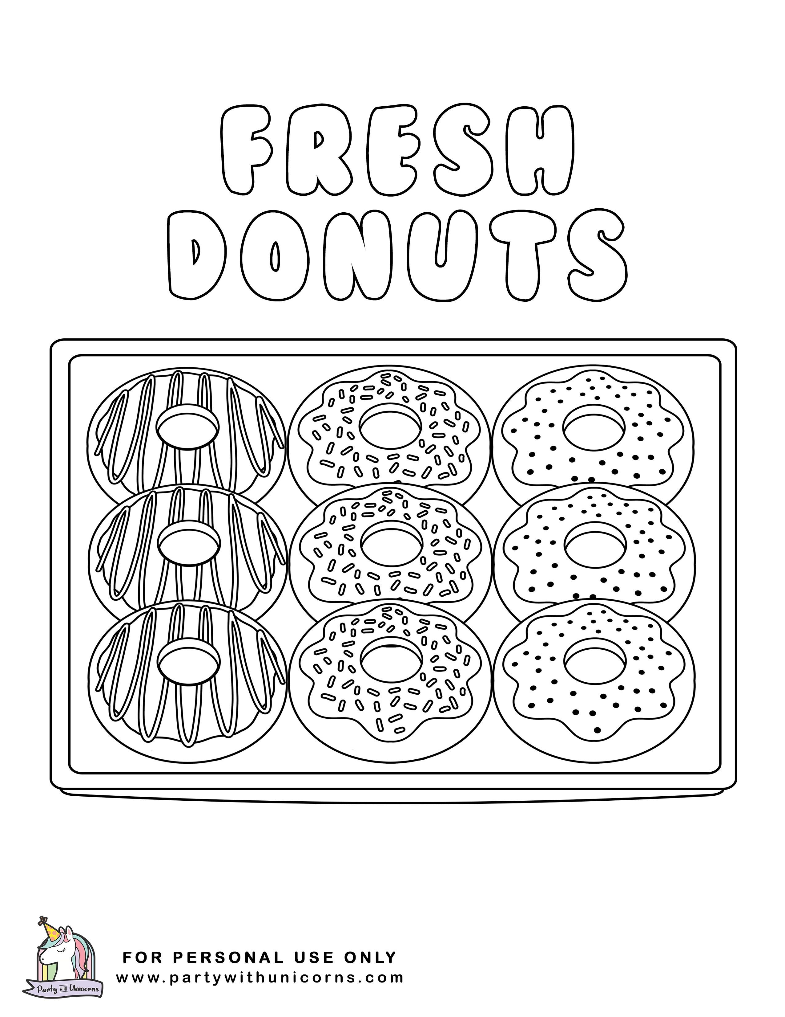 Donut Coloring Pages Free Printable 27