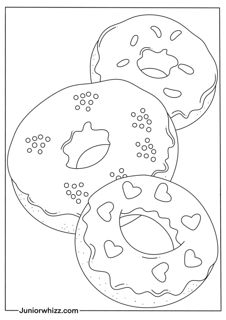 Donut Coloring Pages Free Printable 30