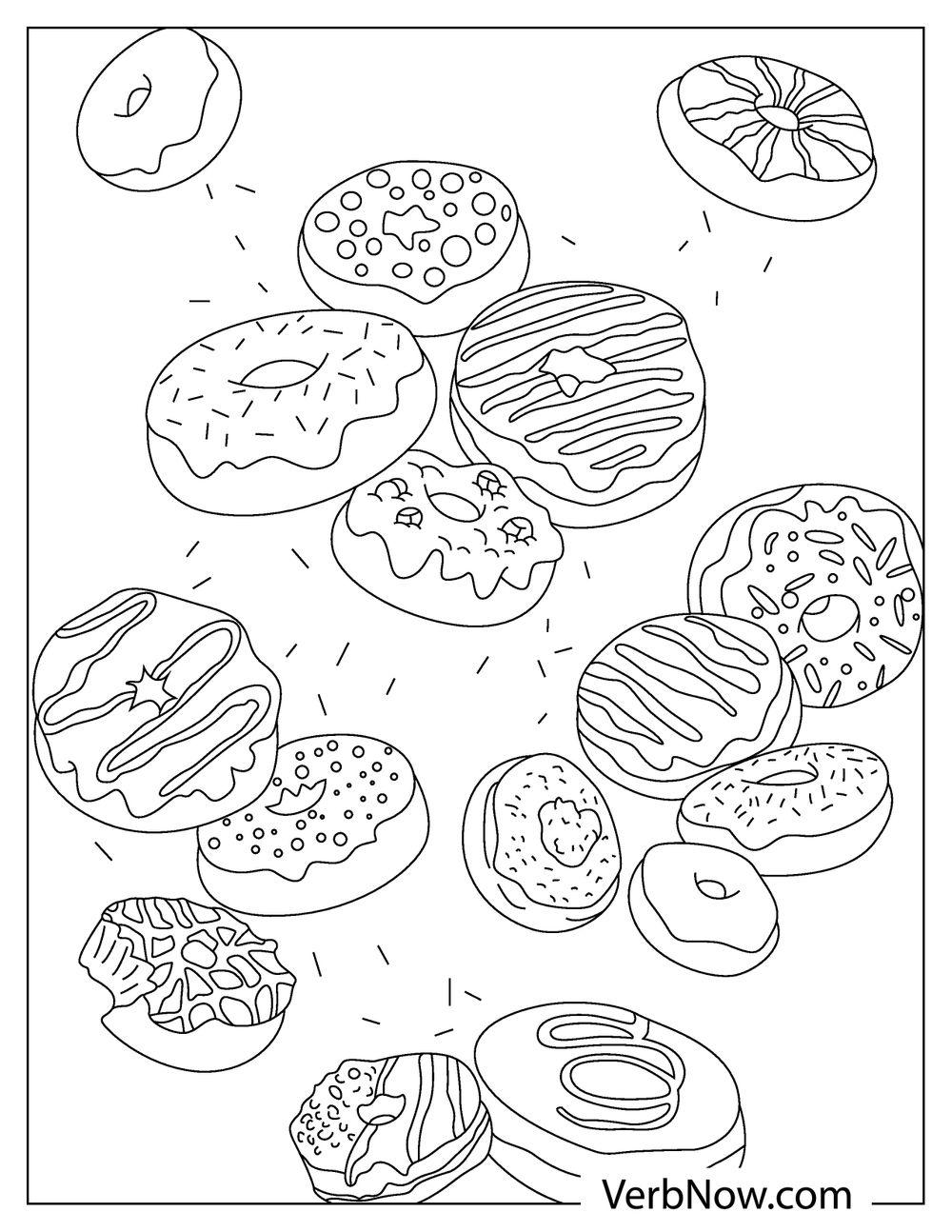 Donut Coloring Pages Free Printable 32