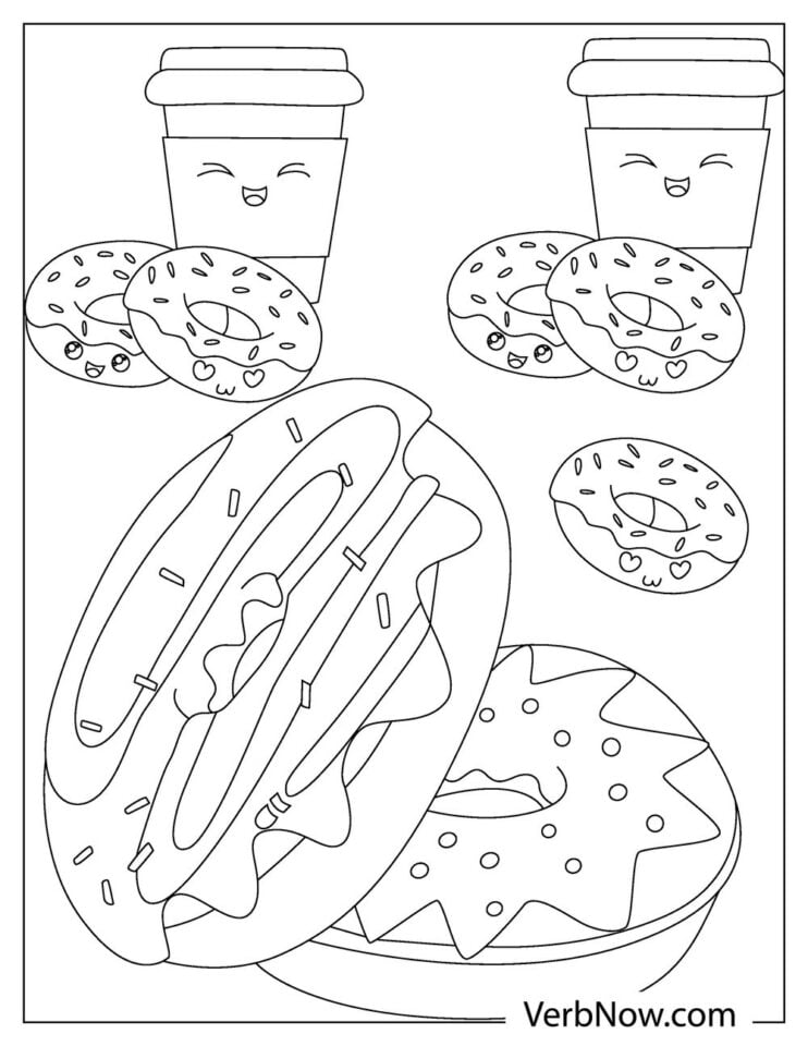 Donut Coloring Pages Free Printable 34