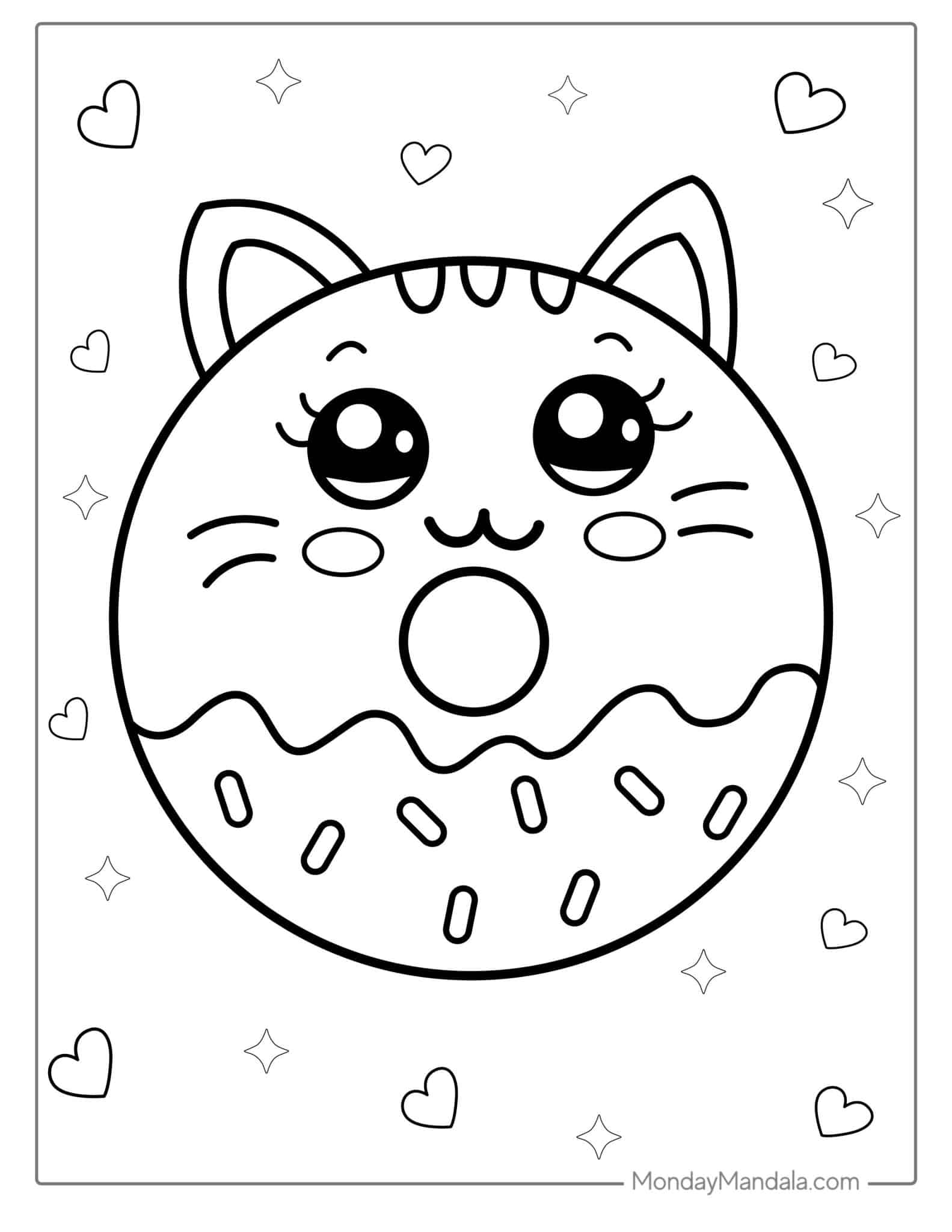 Donut Coloring Pages Free Printable 36