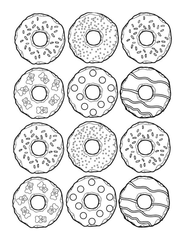 Donut Coloring Pages Free Printable 43