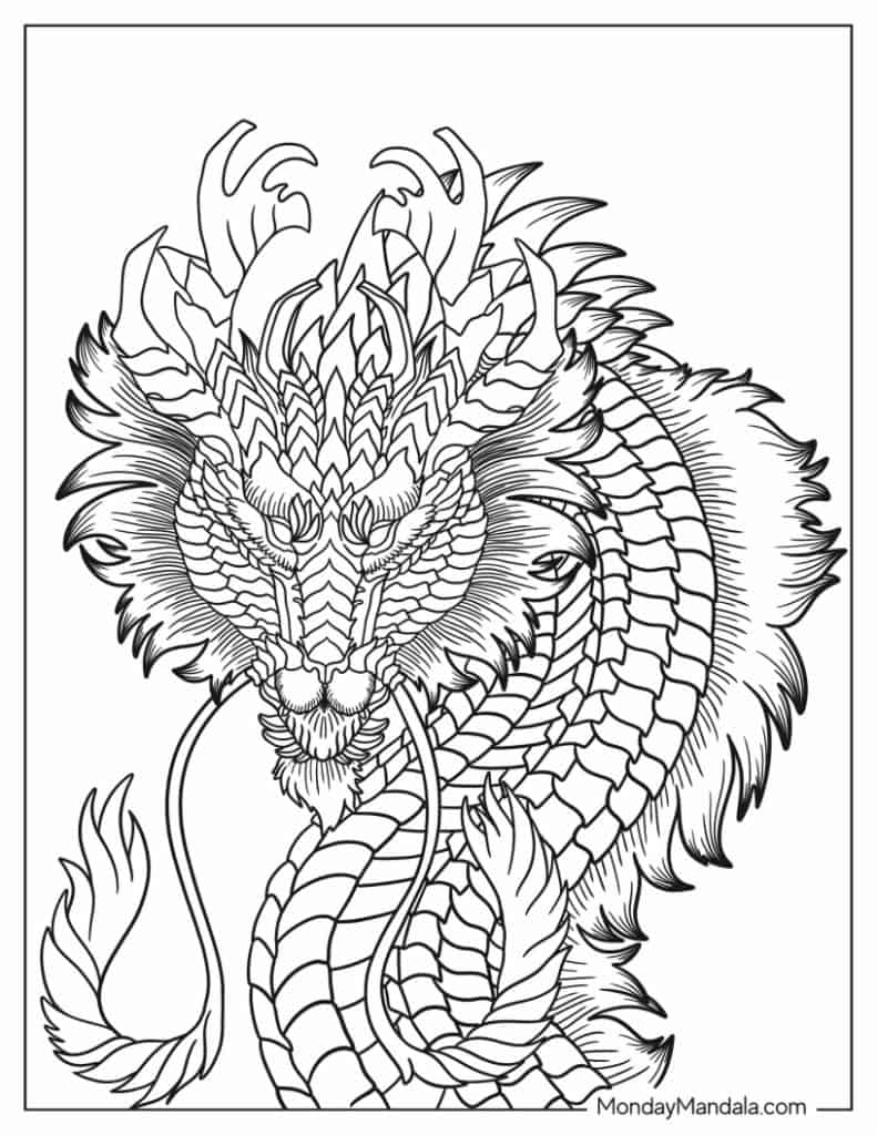 Dragon Coloring Pages for Adults Unique 154