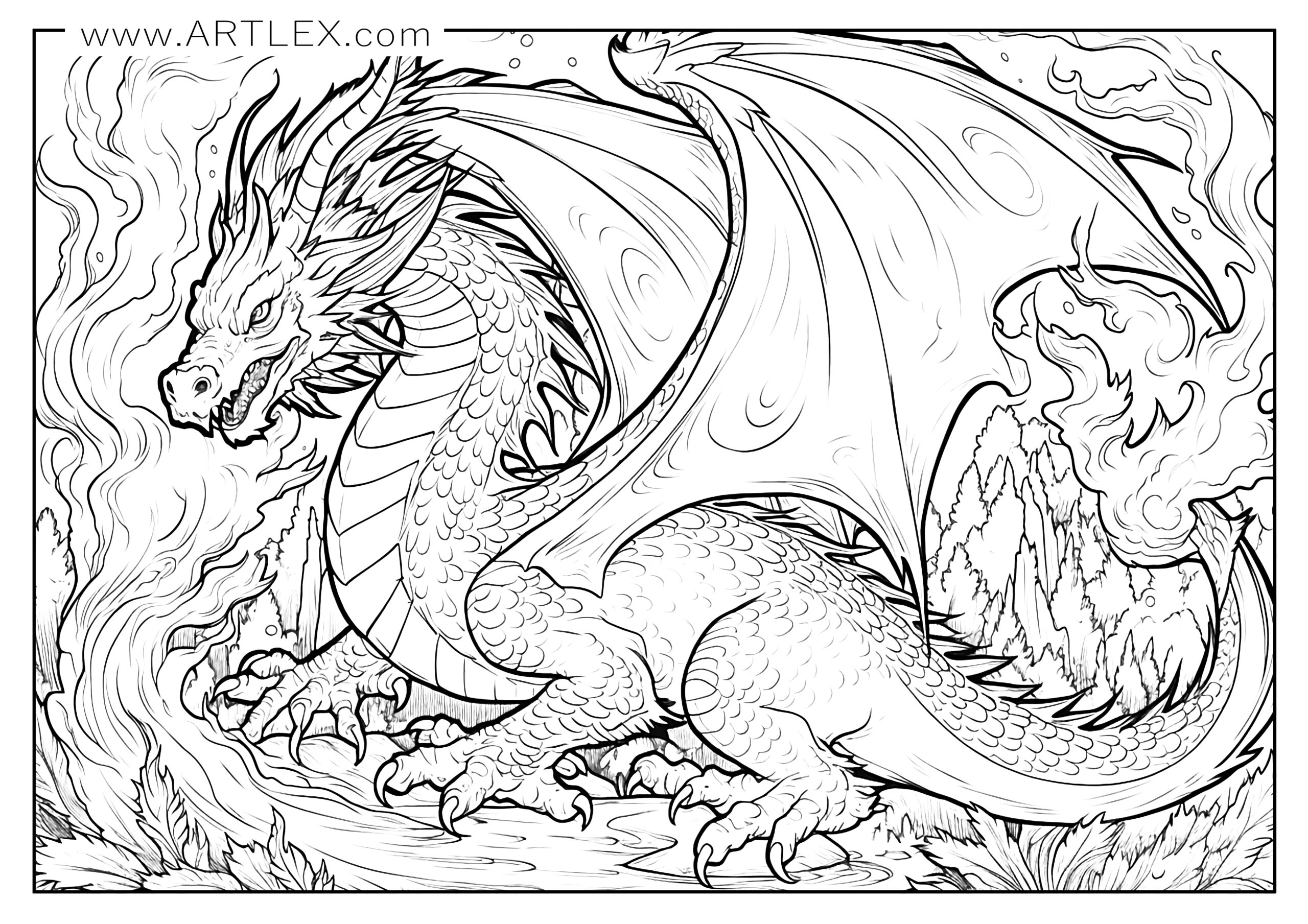 Dragon Coloring Pages for Adults Unique 159