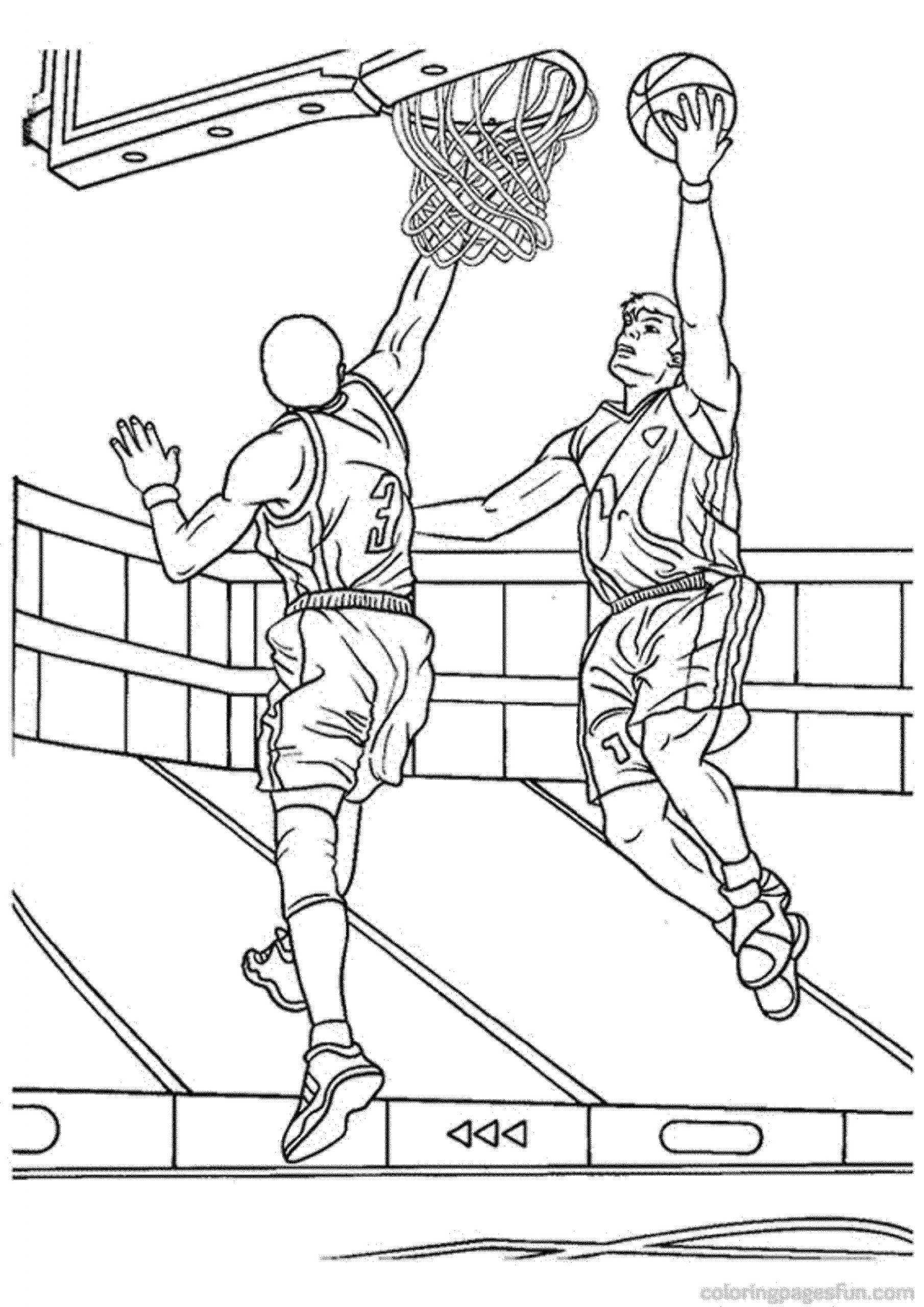 NBA Basketball Coloring Sheets Free Printable 15