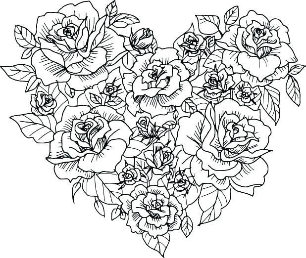 Rose Coloring Pages for Grown Ups Printables 11