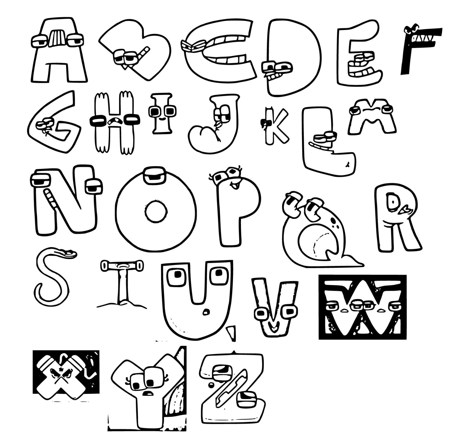 100+ Alphabet Lore Coloring Pages 43