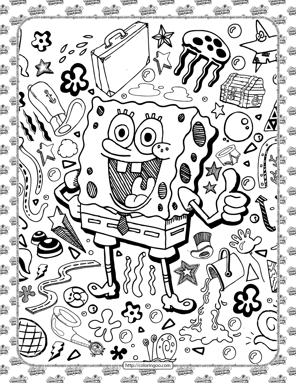 113+ Sponge Coloring Pages: SpongeBob Fun 34