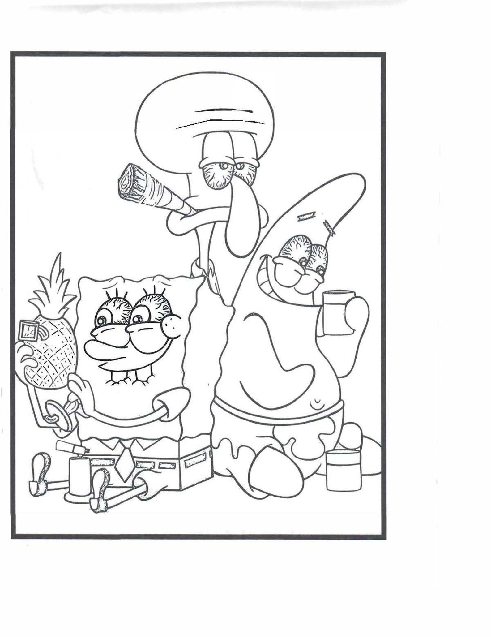 113+ Sponge Coloring Pages: SpongeBob Fun 8