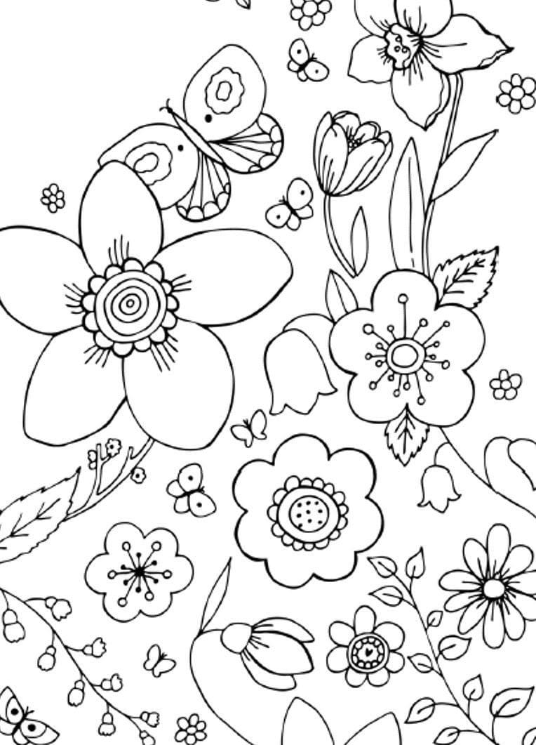 160+ Coloring Page Flowers: Blossom Your Imagination 129