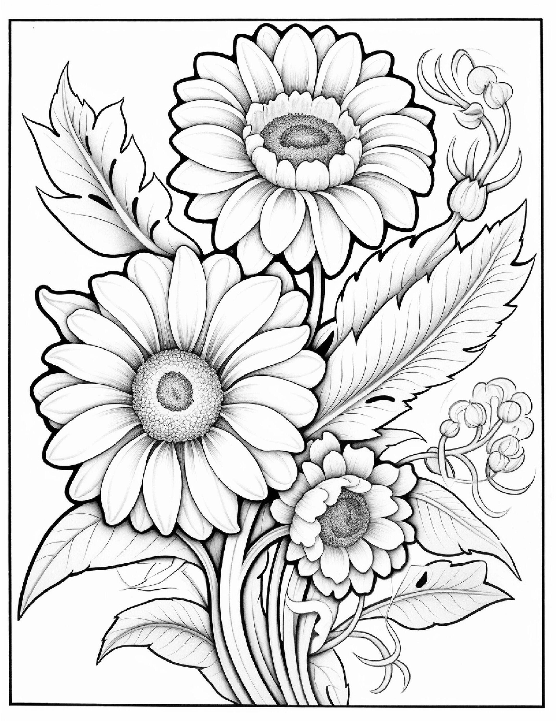 160+ Coloring Page Flowers: Blossom Your Imagination 14