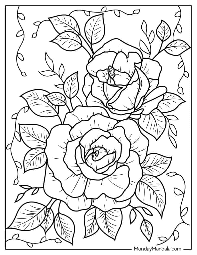 160+ Coloring Page Flowers: Blossom Your Imagination 153