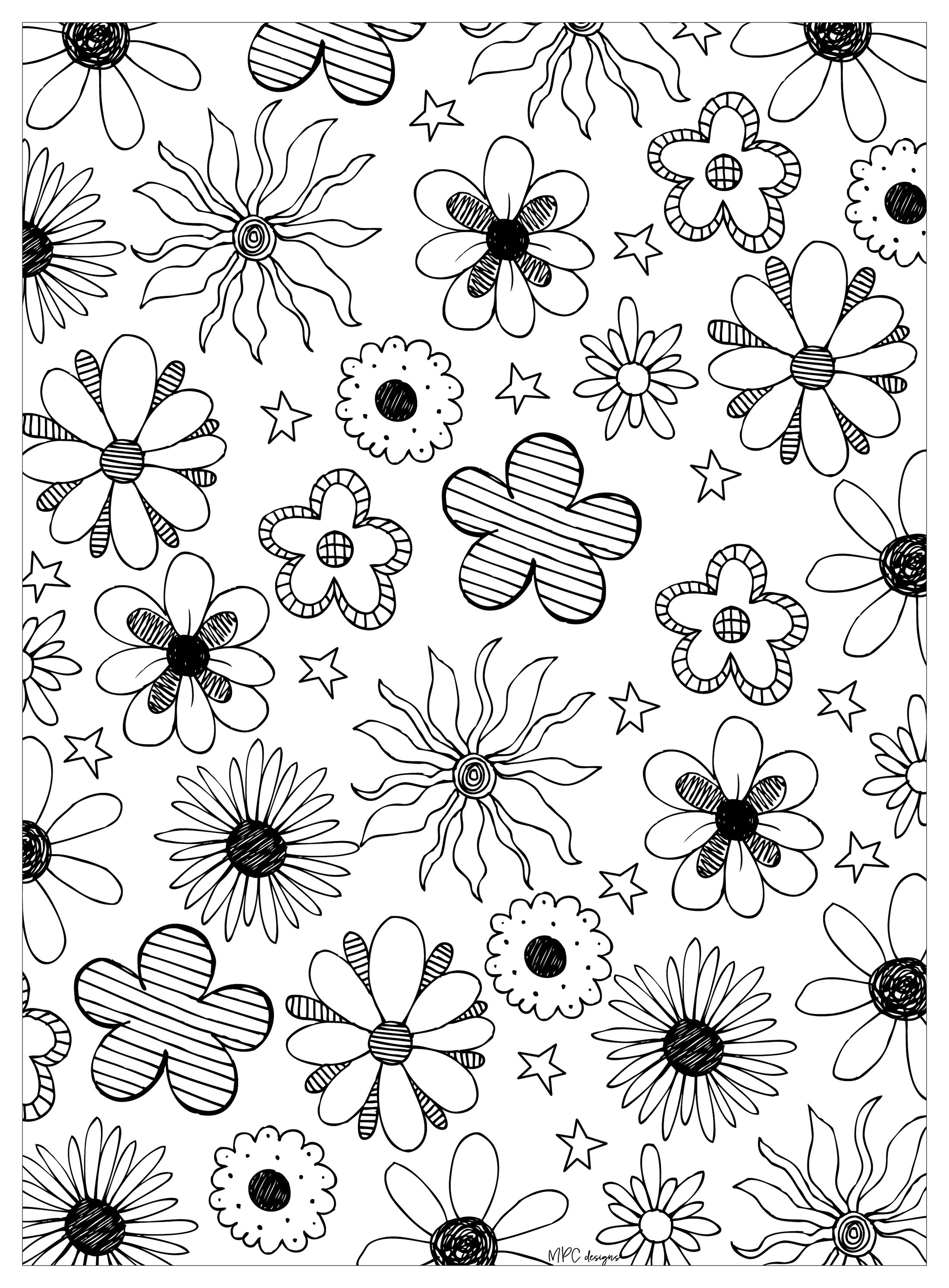 160+ Coloring Page Flowers: Blossom Your Imagination 17