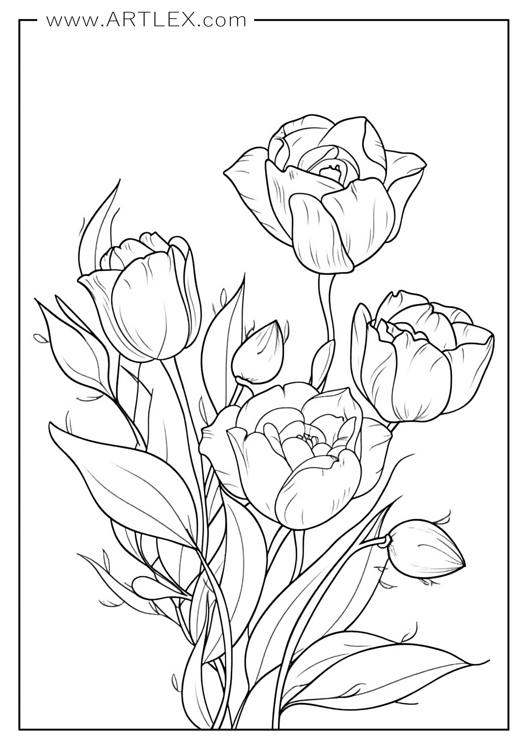 160+ Coloring Page Flowers: Blossom Your Imagination 35