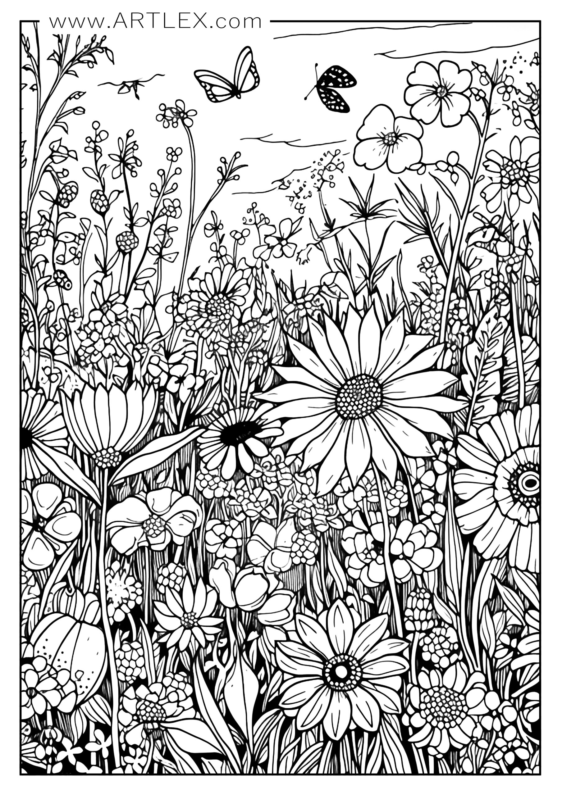 160+ Coloring Page Flowers: Blossom Your Imagination 36