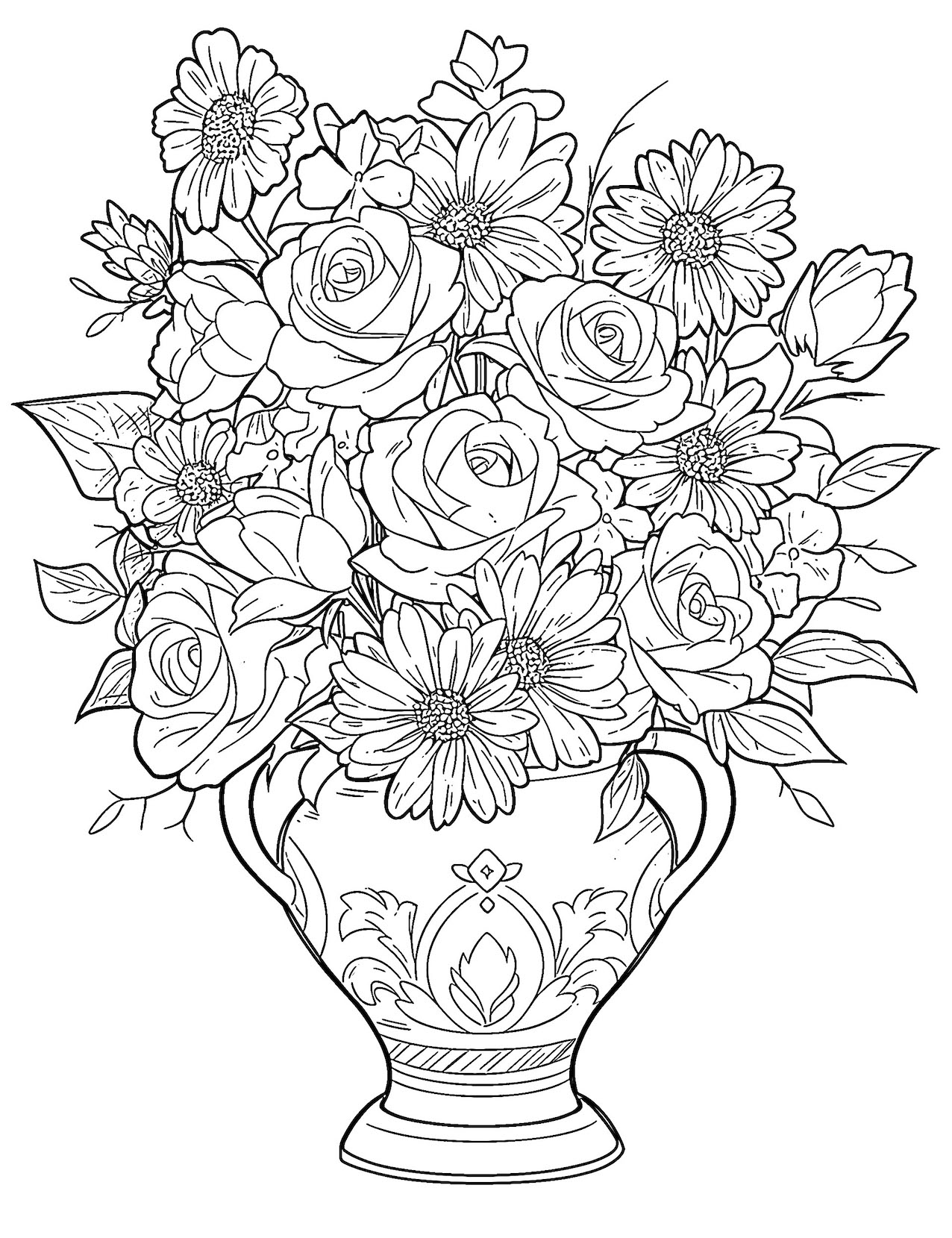 160+ Coloring Page Flowers: Blossom Your Imagination 63