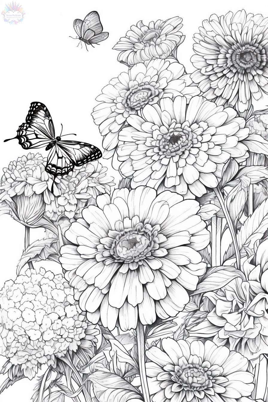 160+ Coloring Page Flowers: Blossom Your Imagination 90