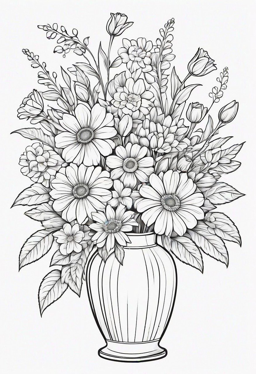 160+ Coloring Page Flowers: Blossom Your Imagination 93