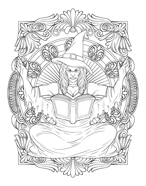 160 Witch Coloring Pages: Brew Up Some Magical Colors 104