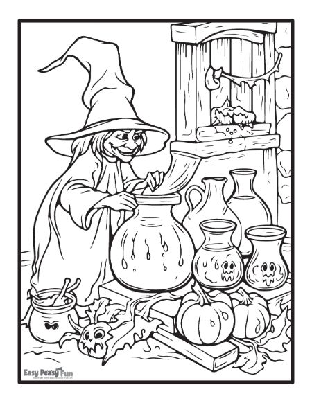 160 Witch Coloring Pages: Brew Up Some Magical Colors 119