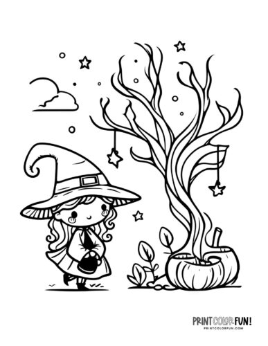 160 Witch Coloring Pages: Brew Up Some Magical Colors 126