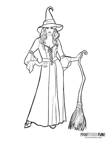 160 Witch Coloring Pages: Brew Up Some Magical Colors 127