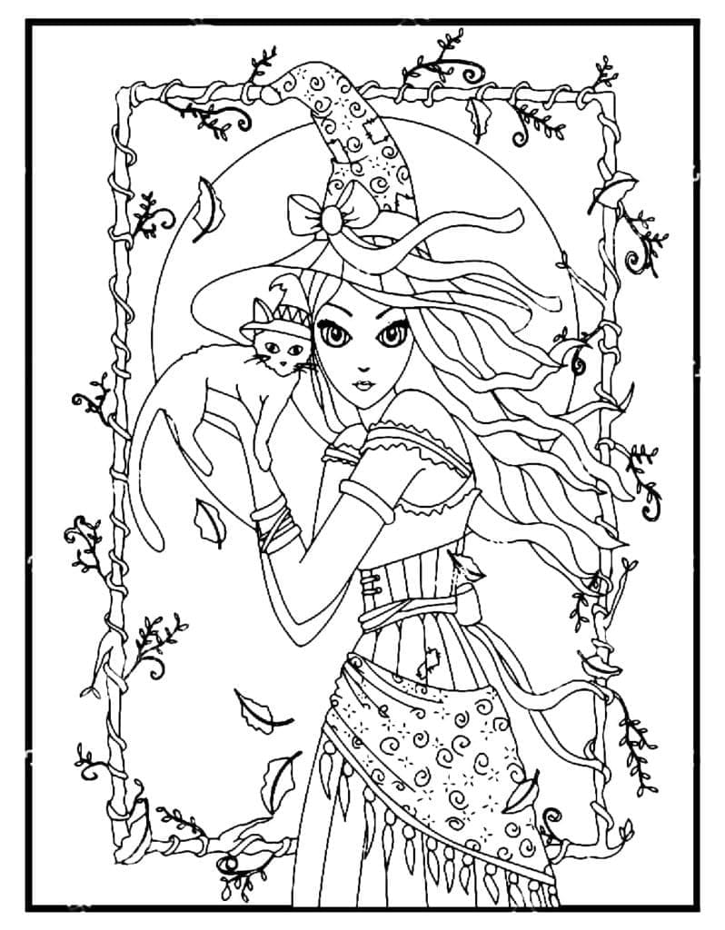 160 Witch Coloring Pages: Brew Up Some Magical Colors 42