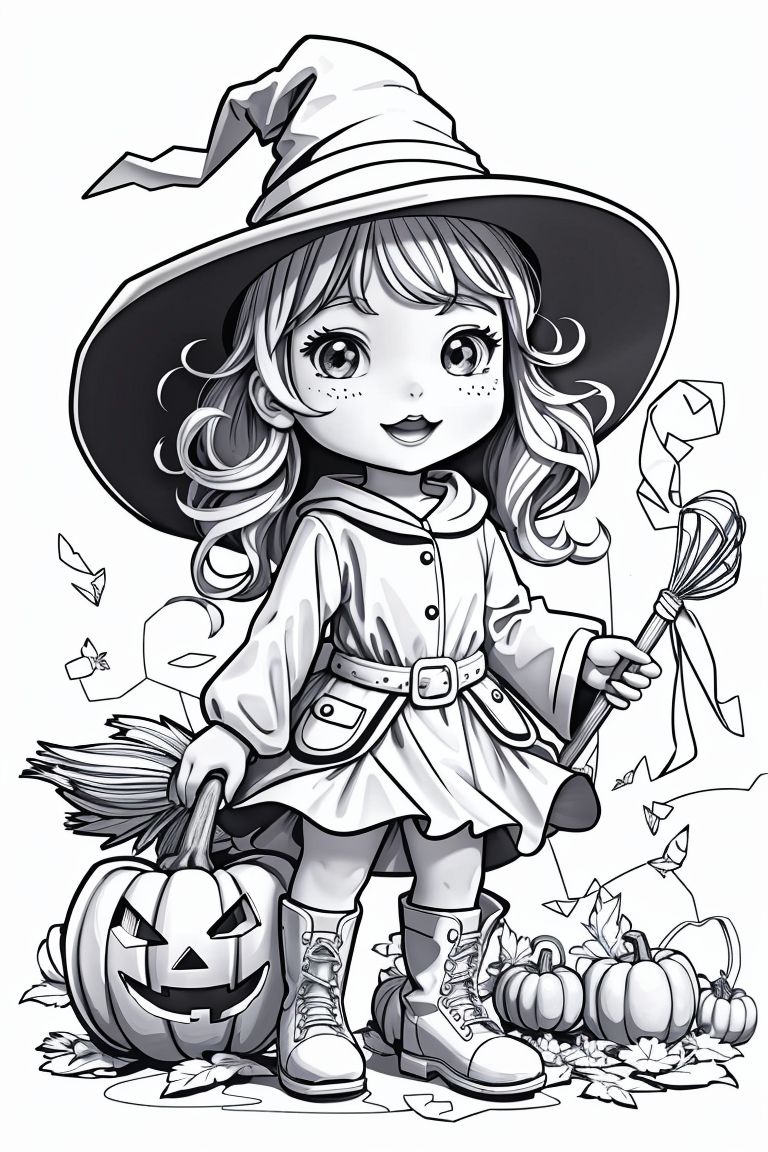 160 Witch Coloring Pages: Brew Up Some Magical Colors 43