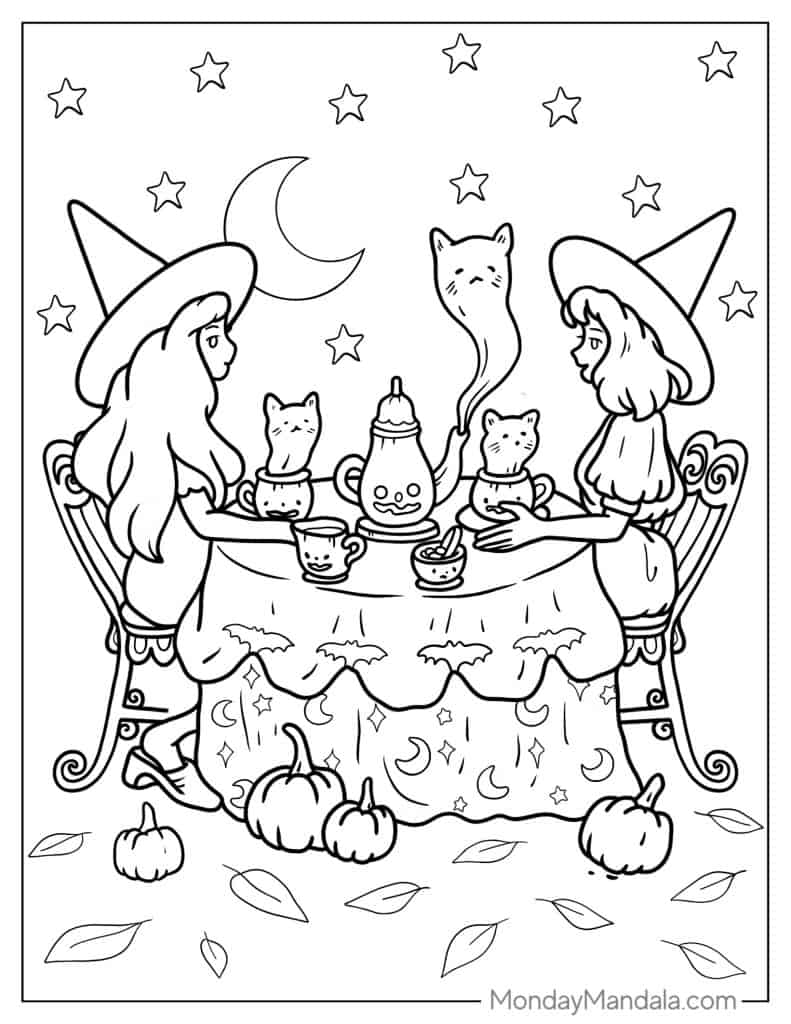 160 Witch Coloring Pages: Brew Up Some Magical Colors 47