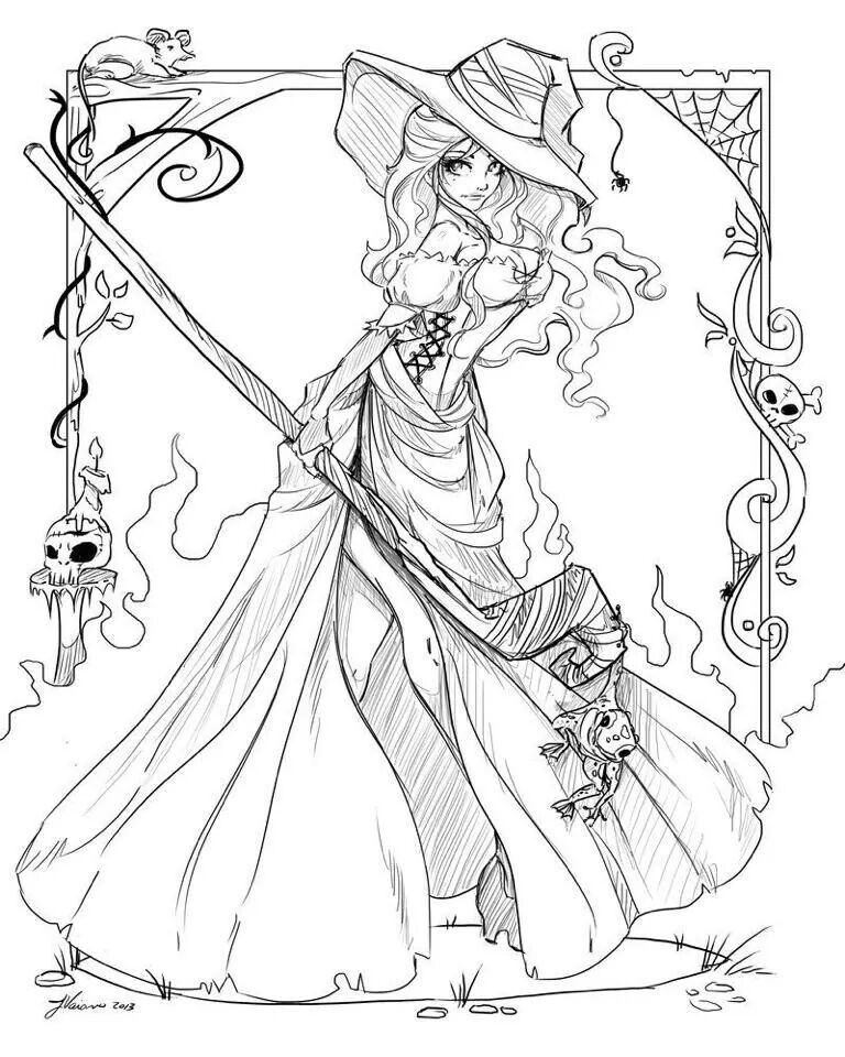 160 Witch Coloring Pages: Brew Up Some Magical Colors 61