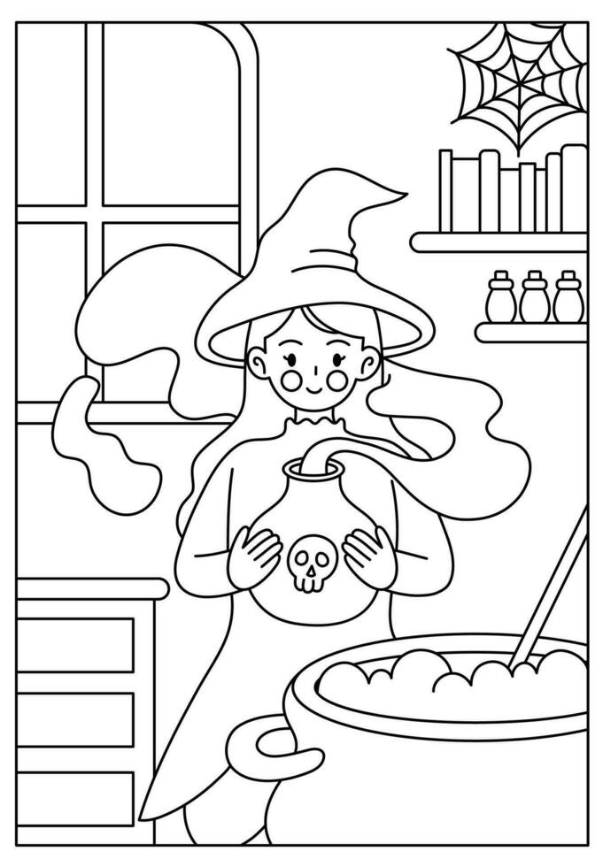 160 Witch Coloring Pages: Brew Up Some Magical Colors 62