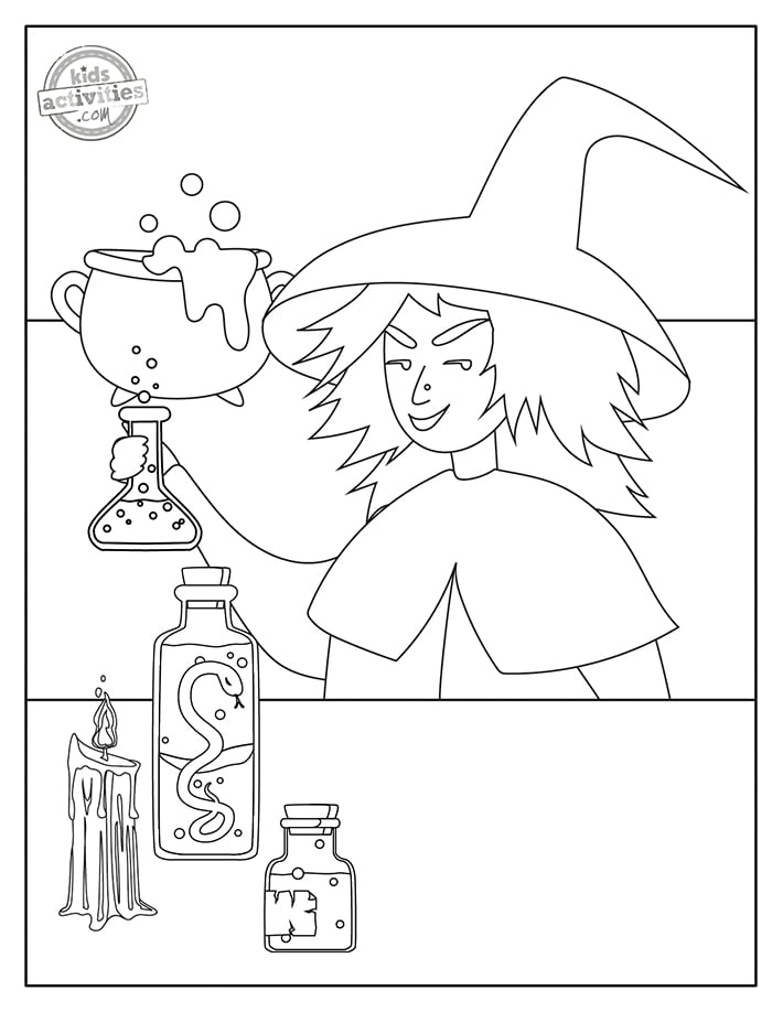 160 Witch Coloring Pages: Brew Up Some Magical Colors 64