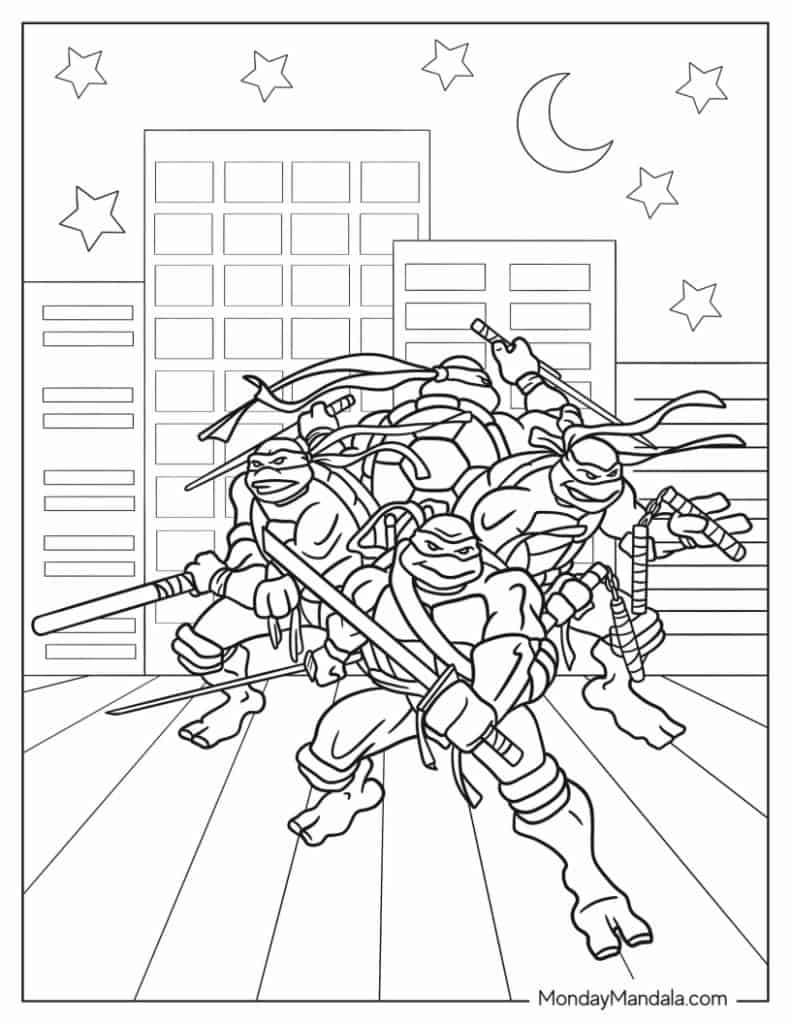 170+ Ninja Turtle Color Pages 143