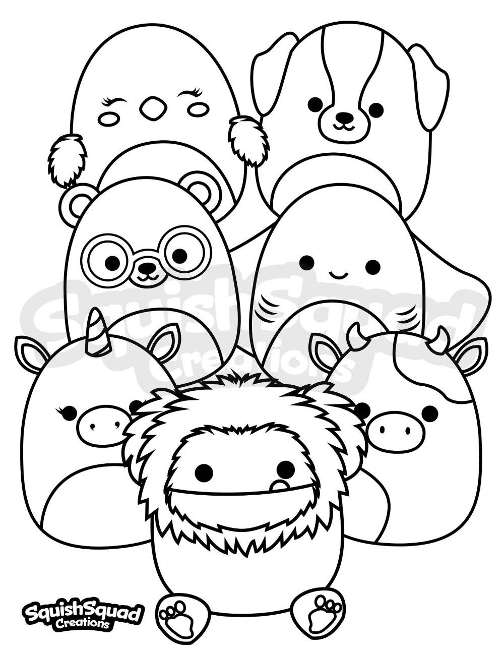 Squishmallows Coloring Pages: 100 Cute and Cuddly Characters to Color 100