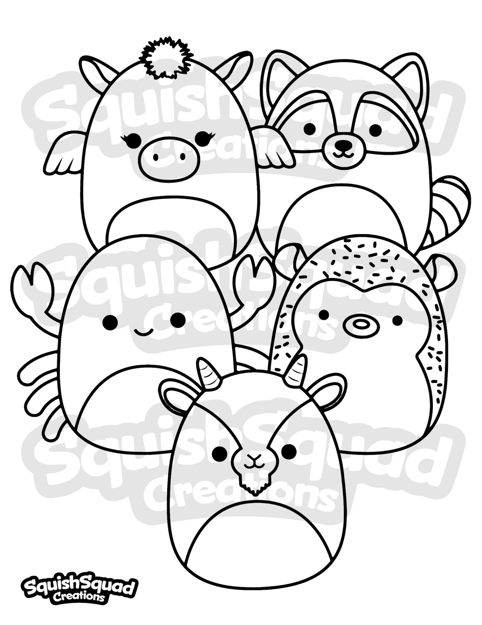 Squishmallows Coloring Pages: 100 Cute and Cuddly Characters to Color 39