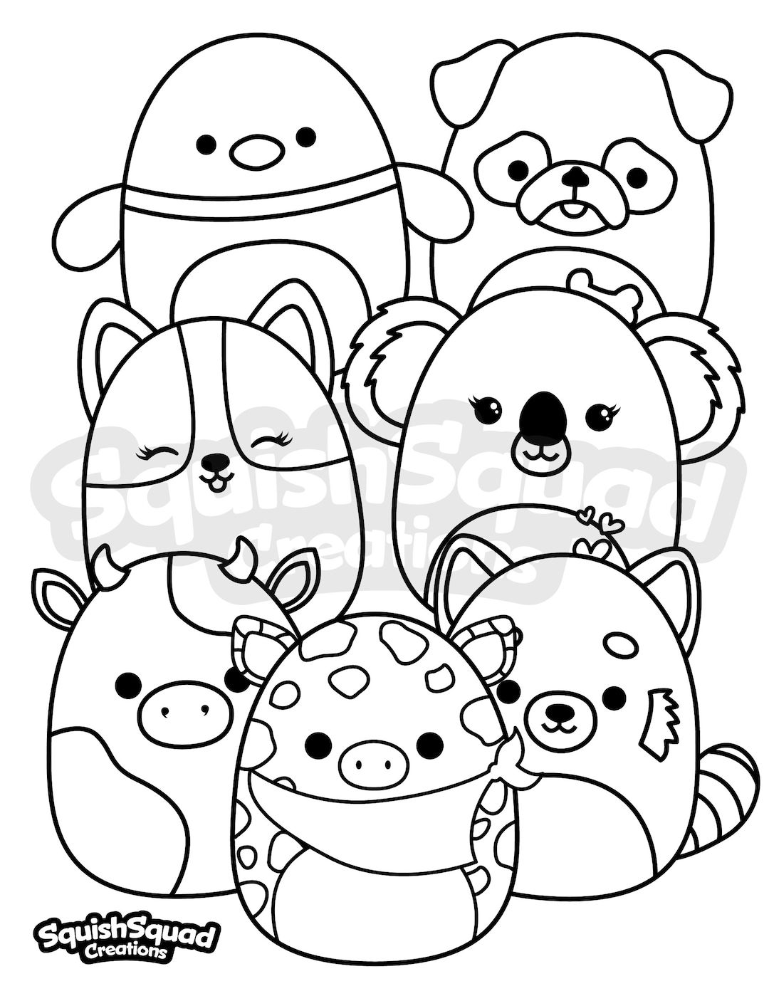 Squishmallows Coloring Pages: 100 Cute and Cuddly Characters to Color 95