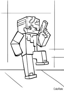 133+ Mikey and JJ Minecraft Coloring Pages Printable 10