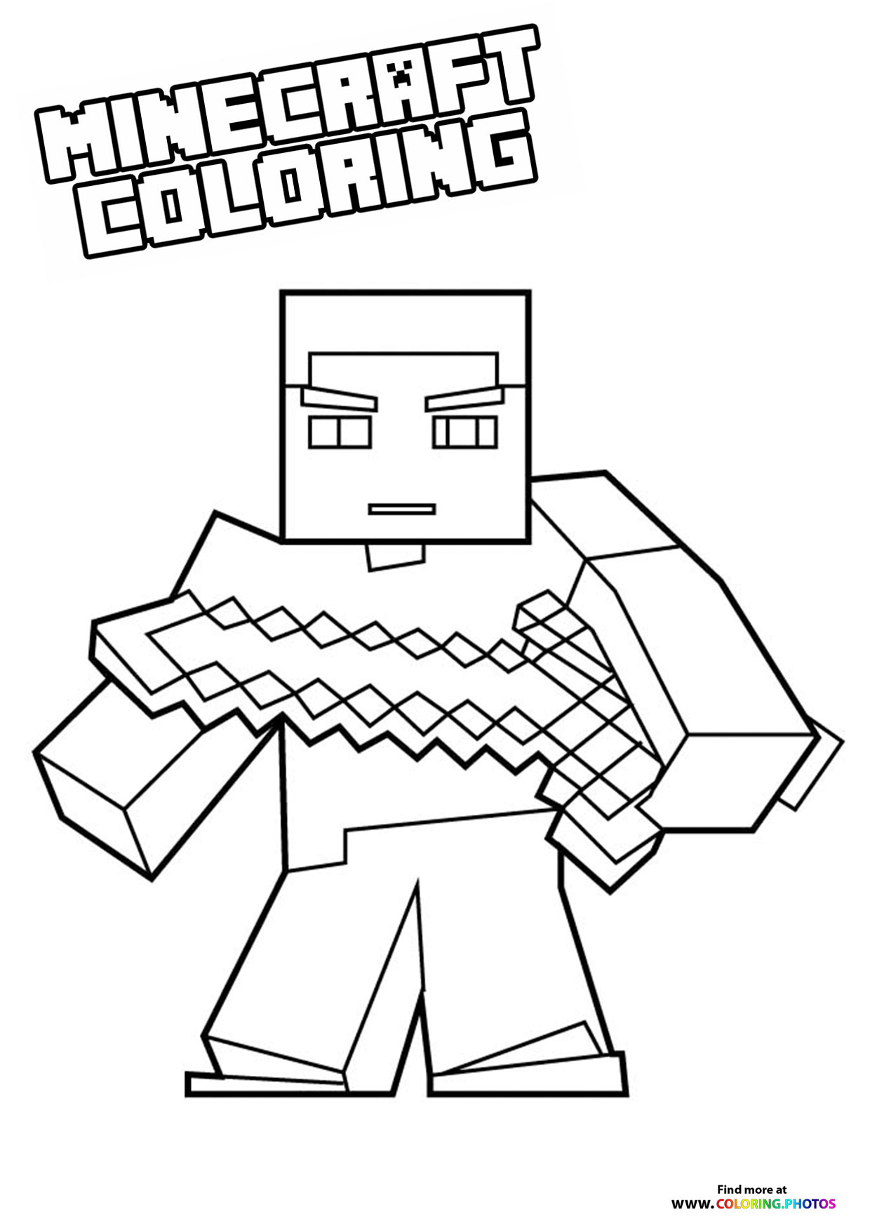 133+ Mikey and JJ Minecraft Coloring Pages Printable 126