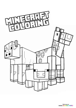 133+ Mikey and JJ Minecraft Coloring Pages Printable 13