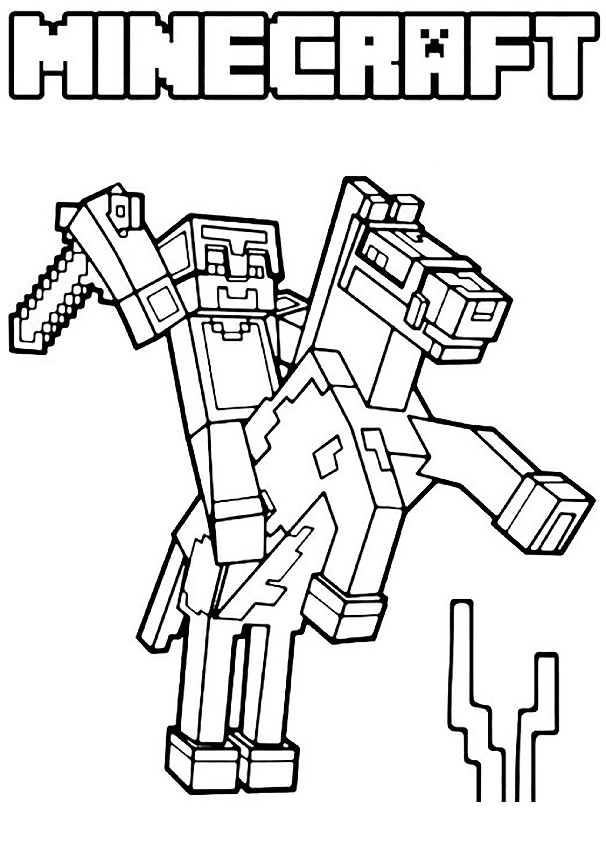 133+ Mikey and JJ Minecraft Coloring Pages Printable 131