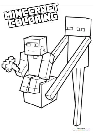 133+ Mikey and JJ Minecraft Coloring Pages Printable 14